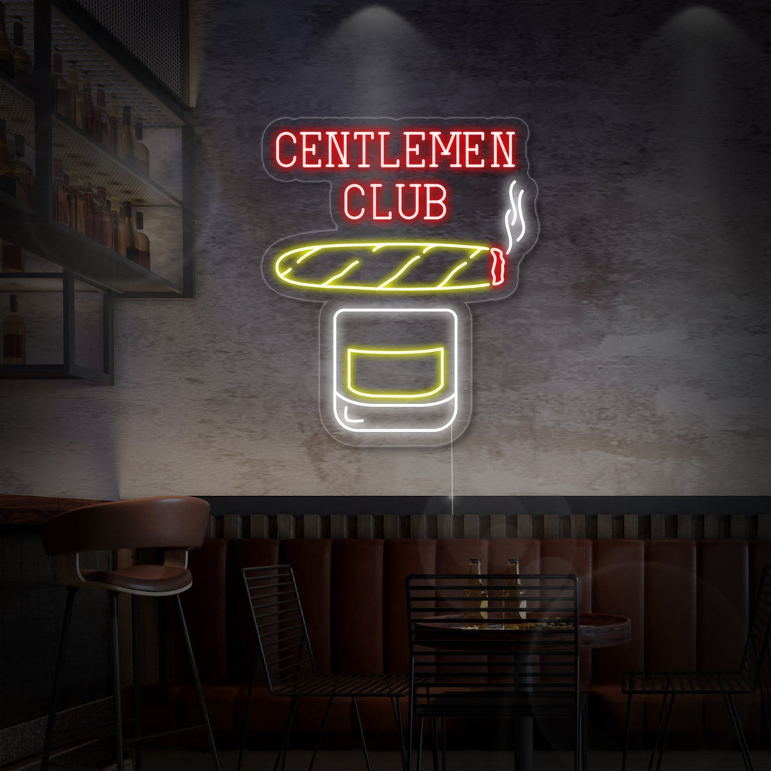 "Gentlemen Club Whisky Sigaren" Neon Verlichting