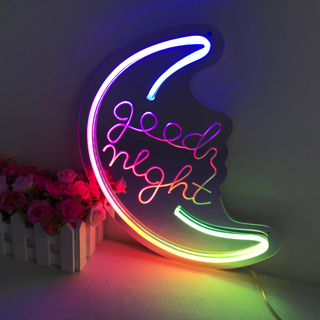 "Good Night, Dromerige Kleurverandering" Spiegel Neon Verlichting