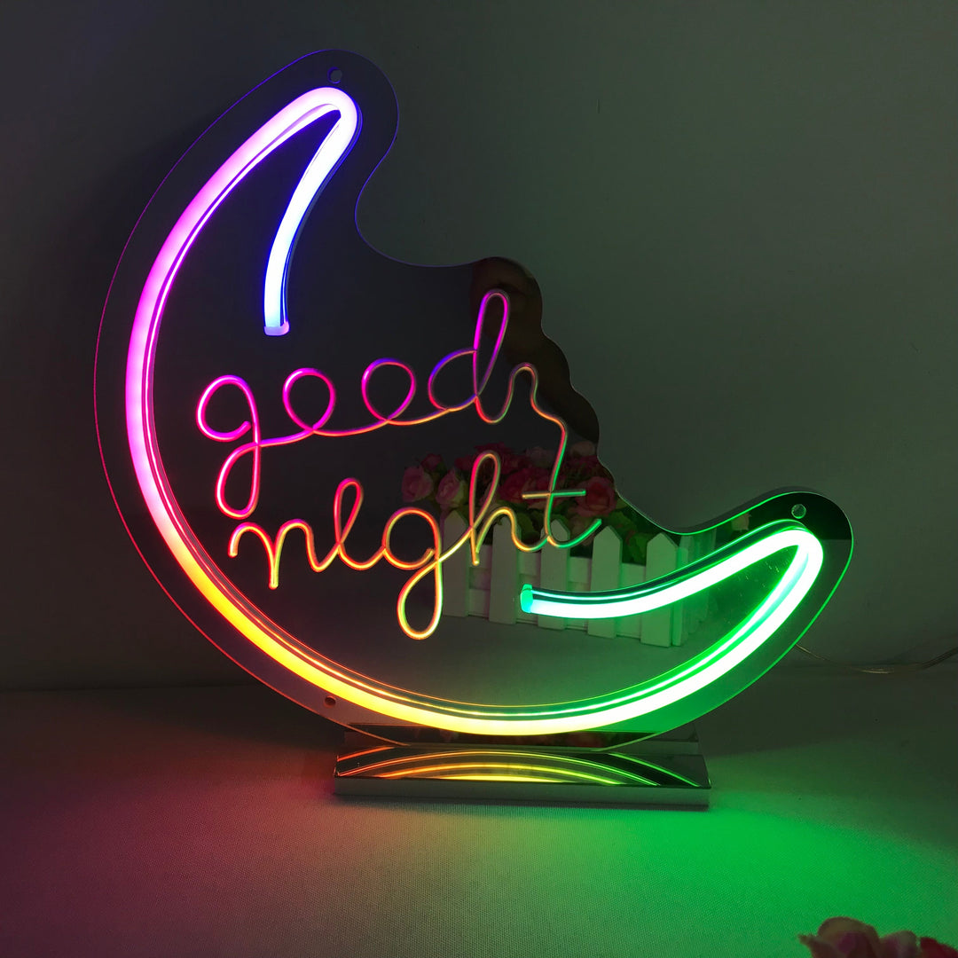 "Good Night, Dromerige Kleurverandering" Spiegel Neon Verlichting