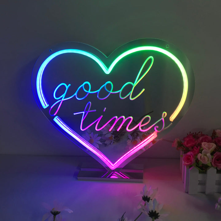 "Good Times, Dromerige Kleurverandering" Spiegel Neon Verlichting