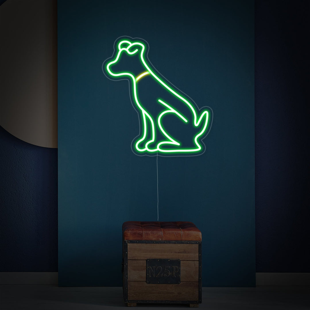 "Groene Hond, Dier" Neon Verlichting