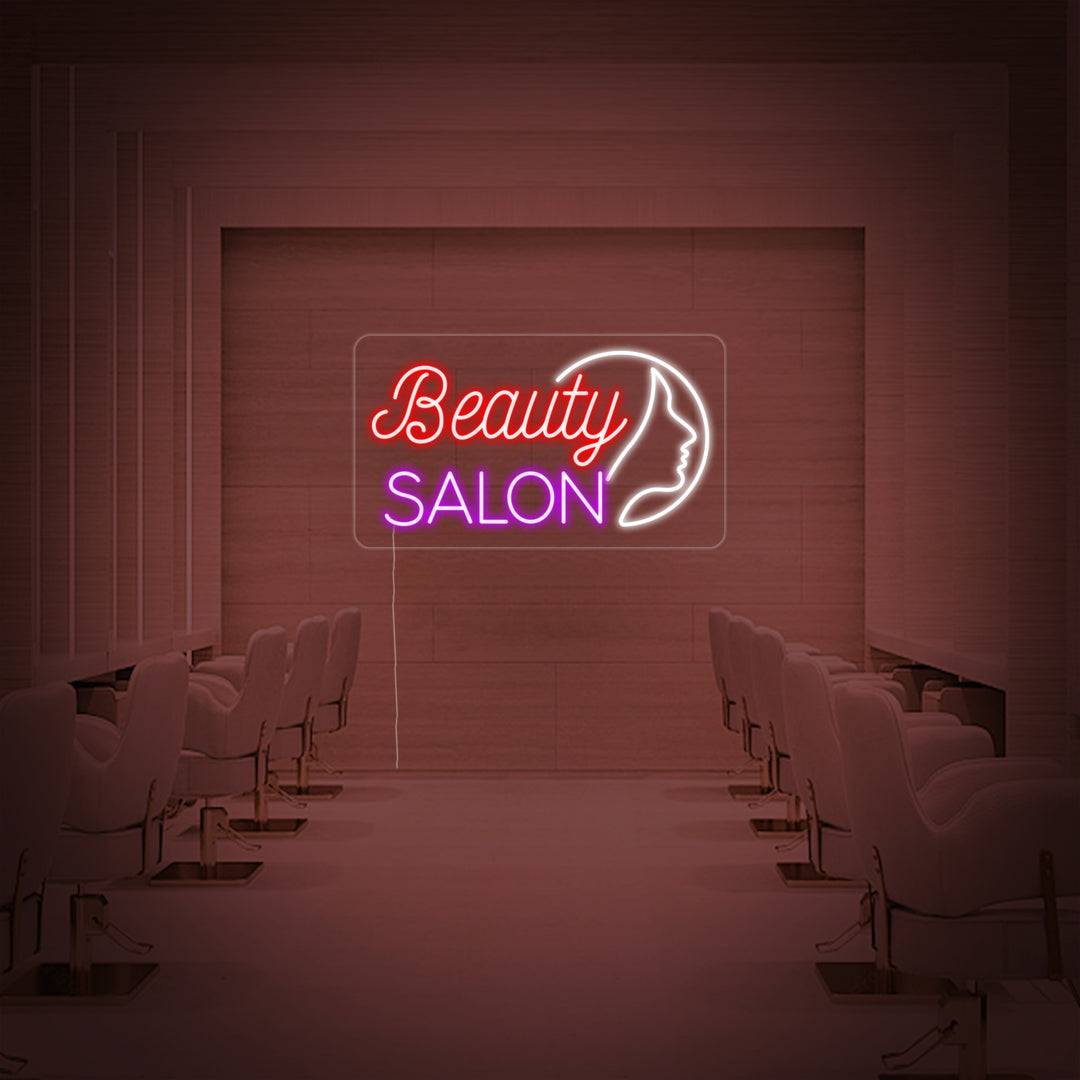 "Beauty Salon, Meisjesgezicht" Neon Verlichting