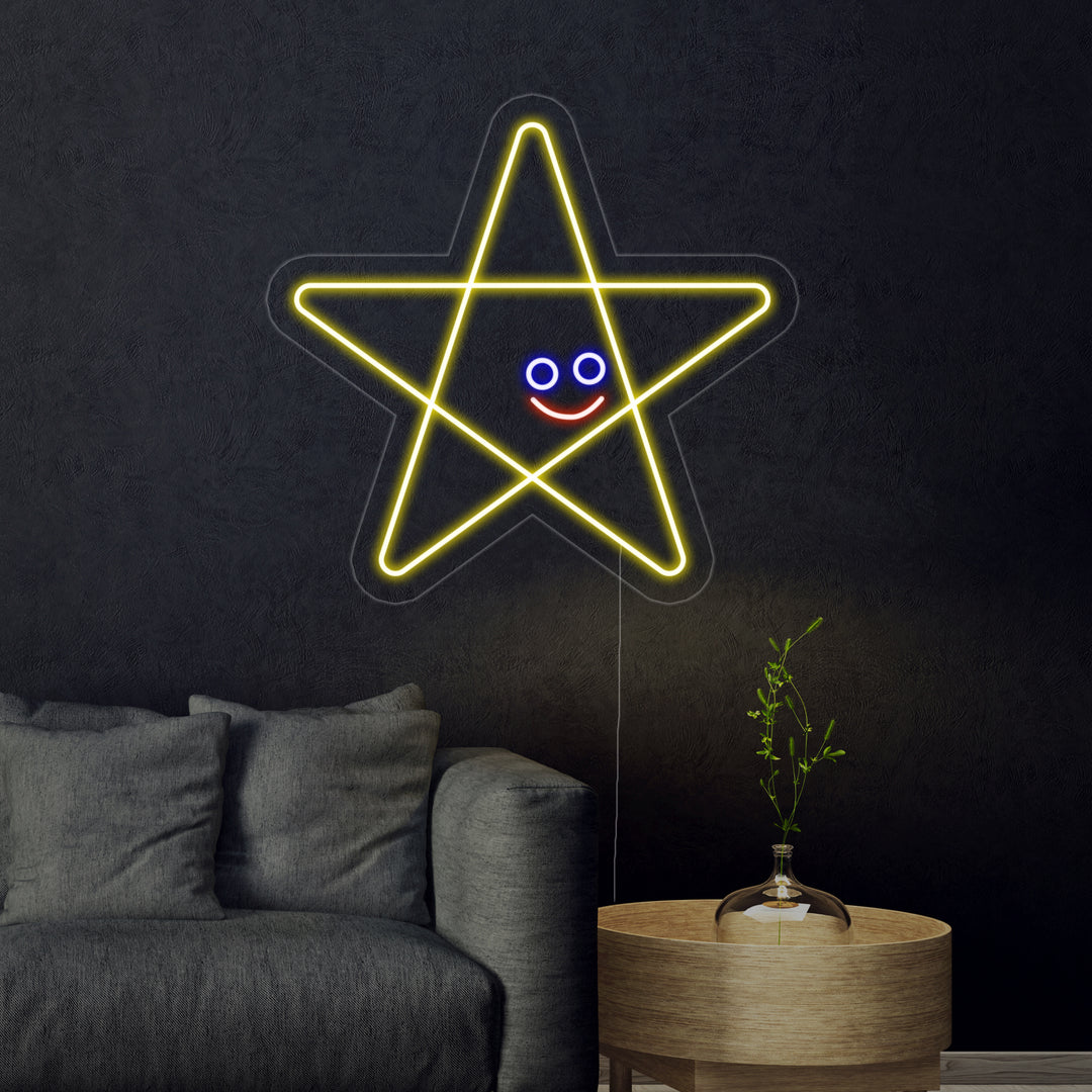 "Happy Star" Neon Verlichting