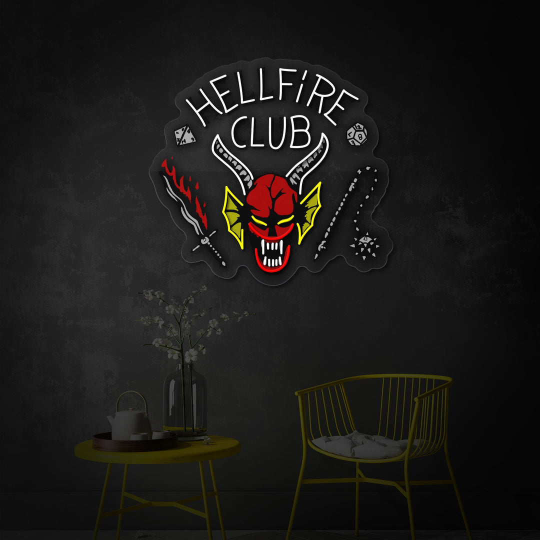 "Hellfire Club" UV-geprint LED-neonbord