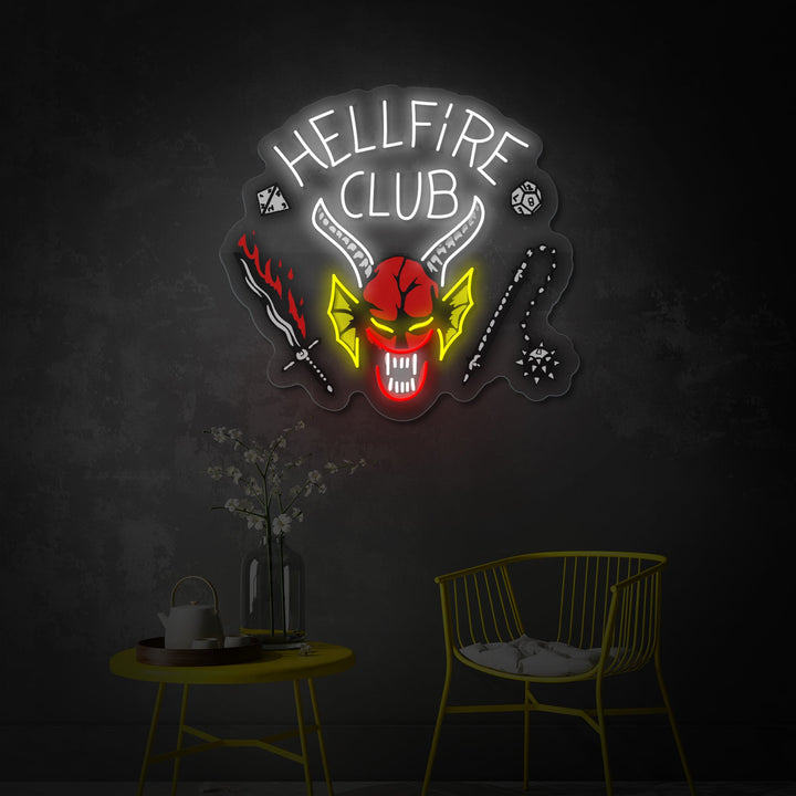 "Hellfire Club" UV-geprint LED-neonbord