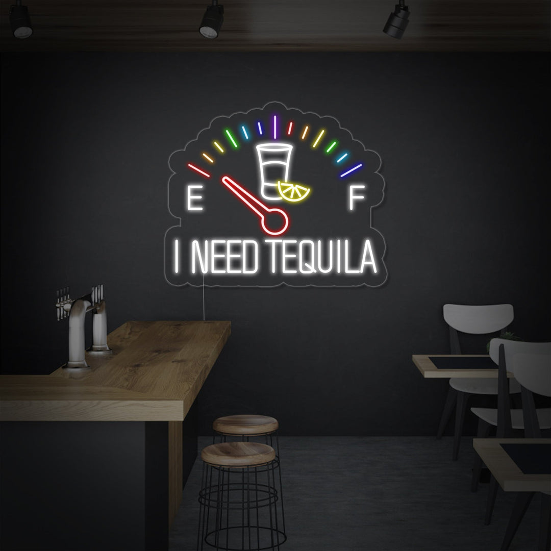 "I Need Tequila Klok" Neon Verlichting