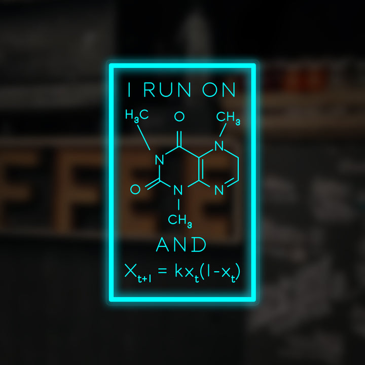 "I Run On Caffeine, Formule" Mini Neon Verlichting