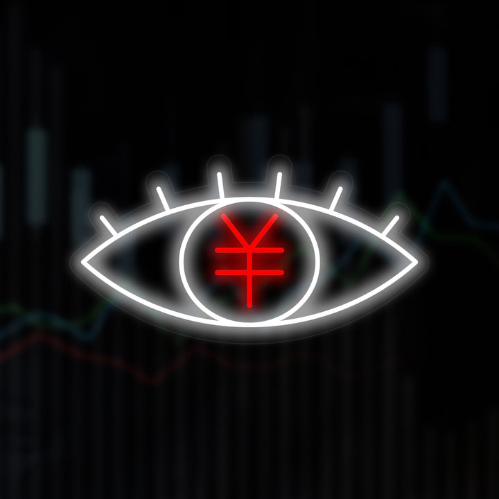 "Japanse Yen Symbool Met Oog" Neon Verlichting
