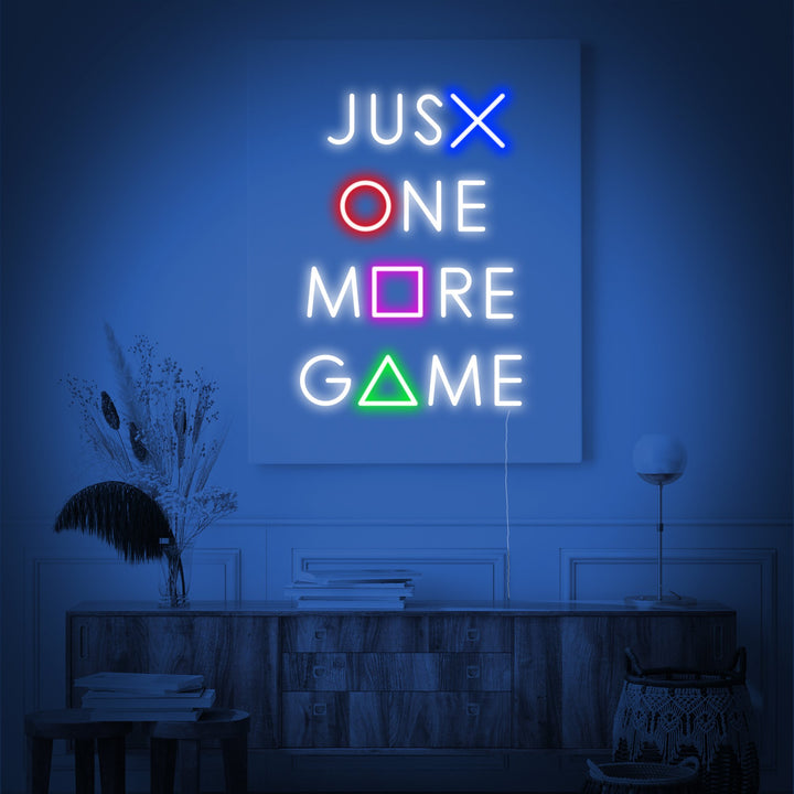 Just One More Game tekst LED neon