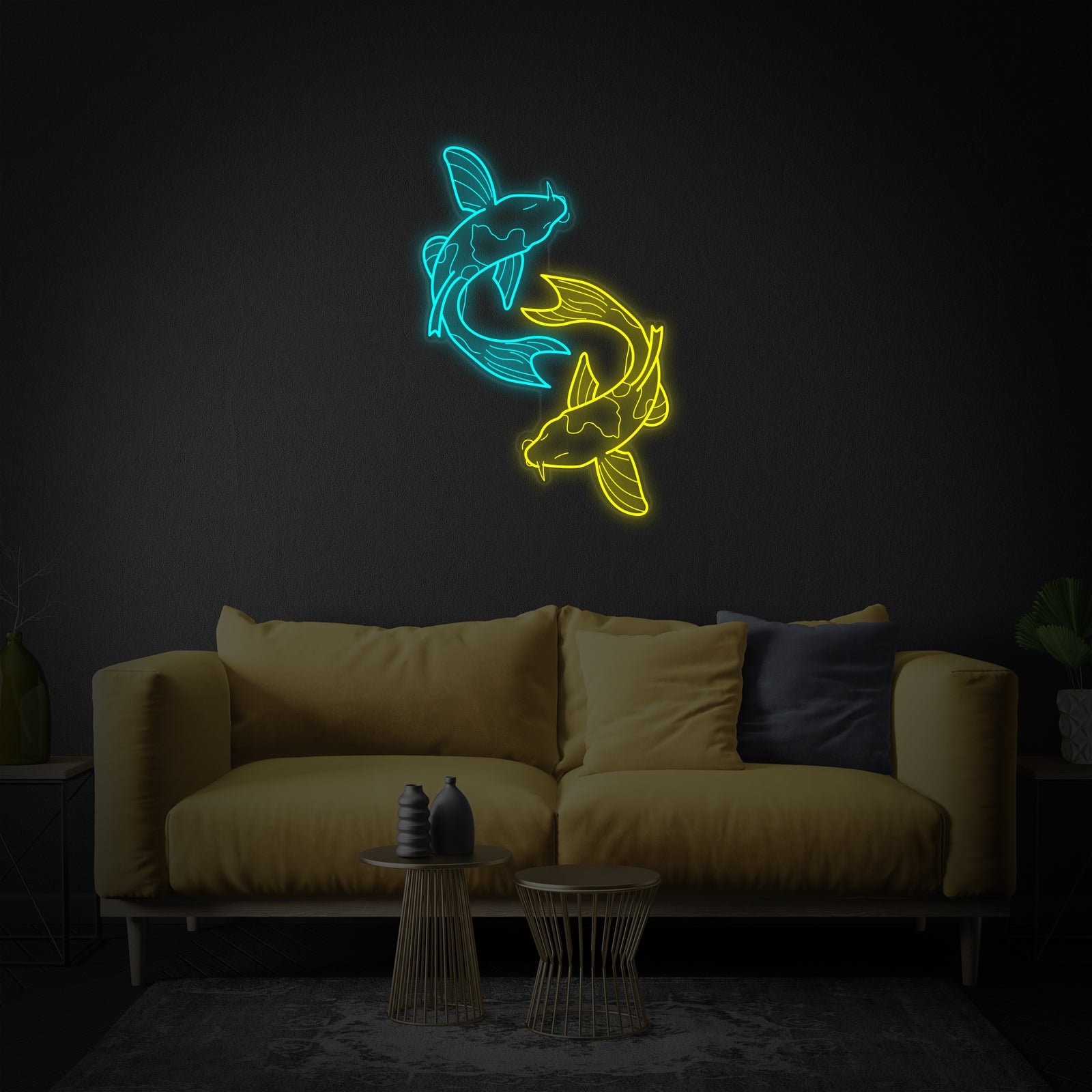 neon koi vissen yin-yang