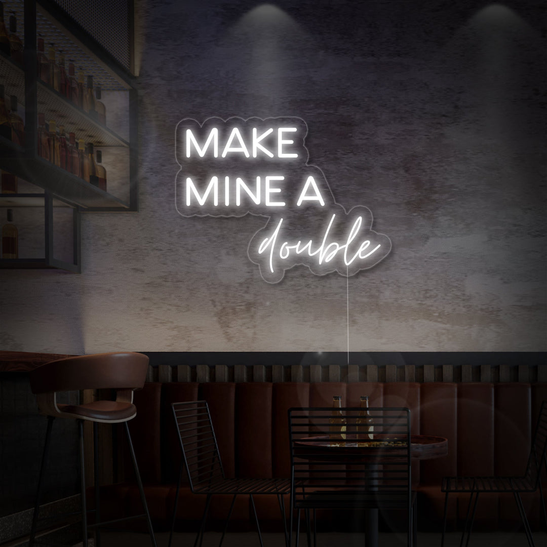 "Make Mine A Double Bierbar" Neon Verlichting