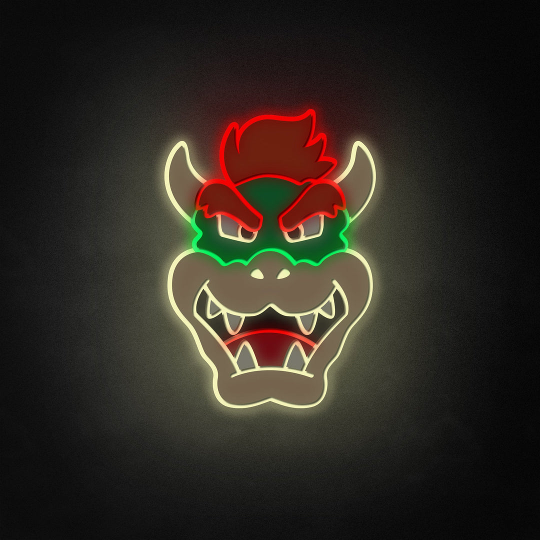 "Mario Bowser Gezicht" Neon Like