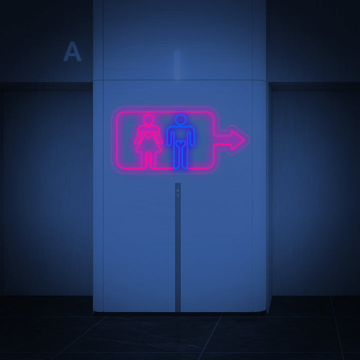 "Mannen Vrouwen Toilet Wasruimte Muur" Neon Verlichting