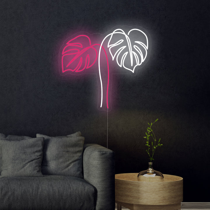 "Monstera Bladeren" Neon Verlichting