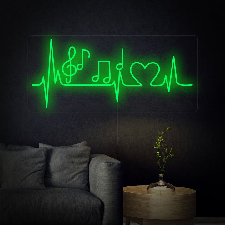 "Muzieknoot En Kloppend Hart" Neon Verlichting