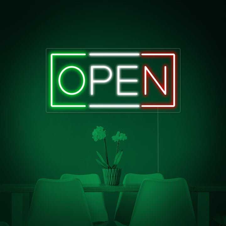 "open, Italiaans restaurant" Neon Verlichting