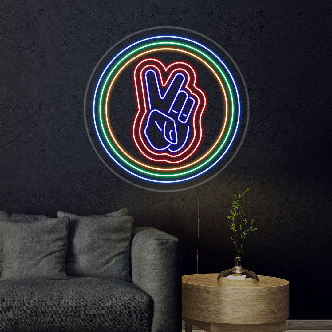 "Vrede, Cirkel" Neon Verlichting