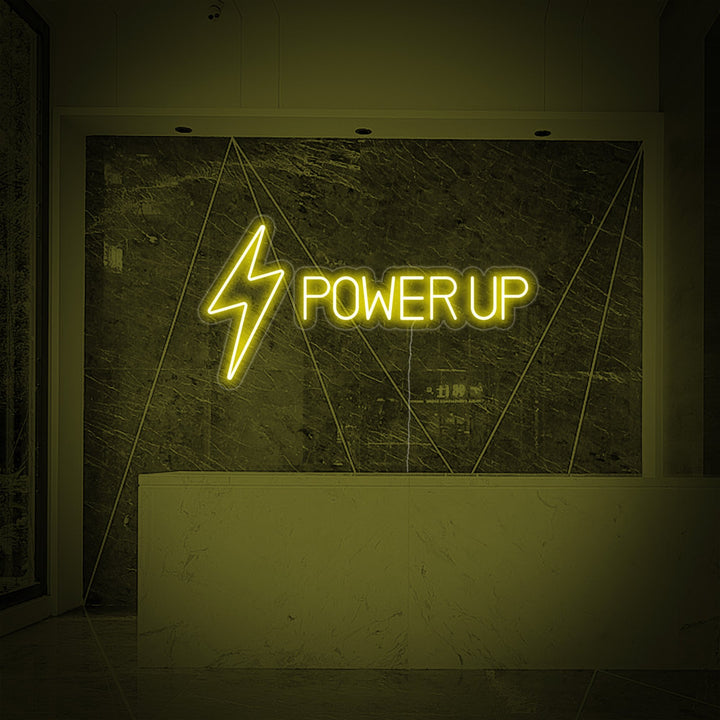 "Power Up, Fitness Decor, Fitness Quotes, Fitness Quotes, Workout Quotes" Neon Verlichting