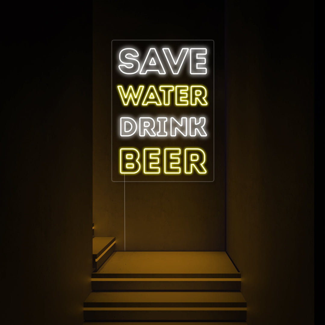 "Save Water Drink Beer" Neon Verlichting