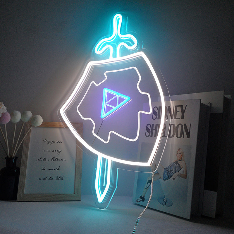 "Zwaard & Schild, Game Muur Kunst" Mini Neon Verlichting