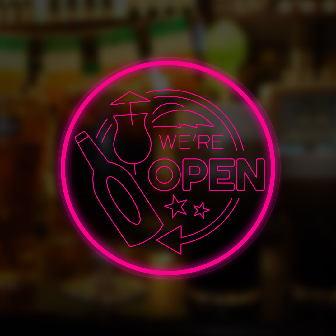 "We Are Open" Caf茅, Bar Miniatuur Neonbord