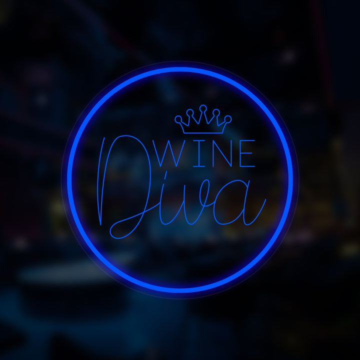 "Wine Diva" Miniatuur Neonbord