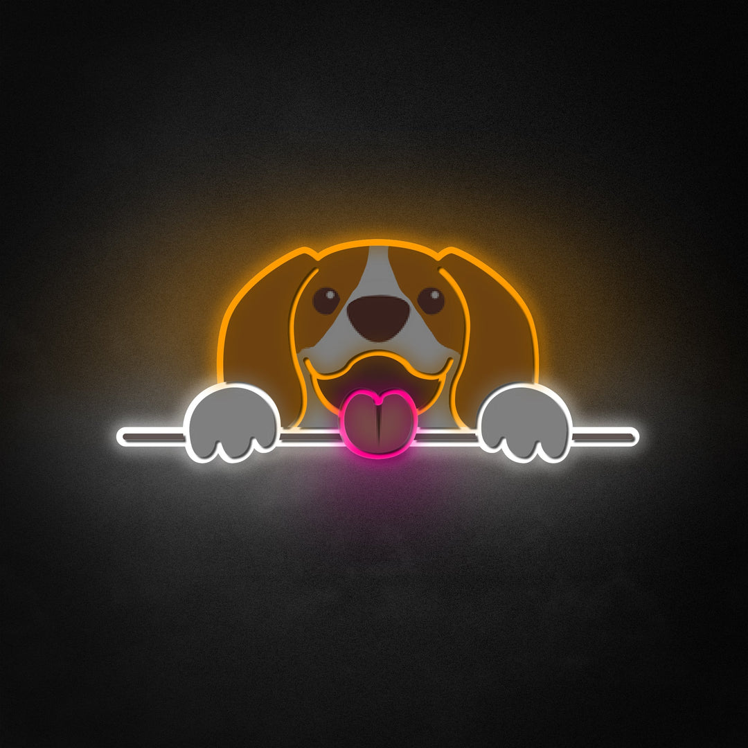 "Schattige hond, dier" Neon Like