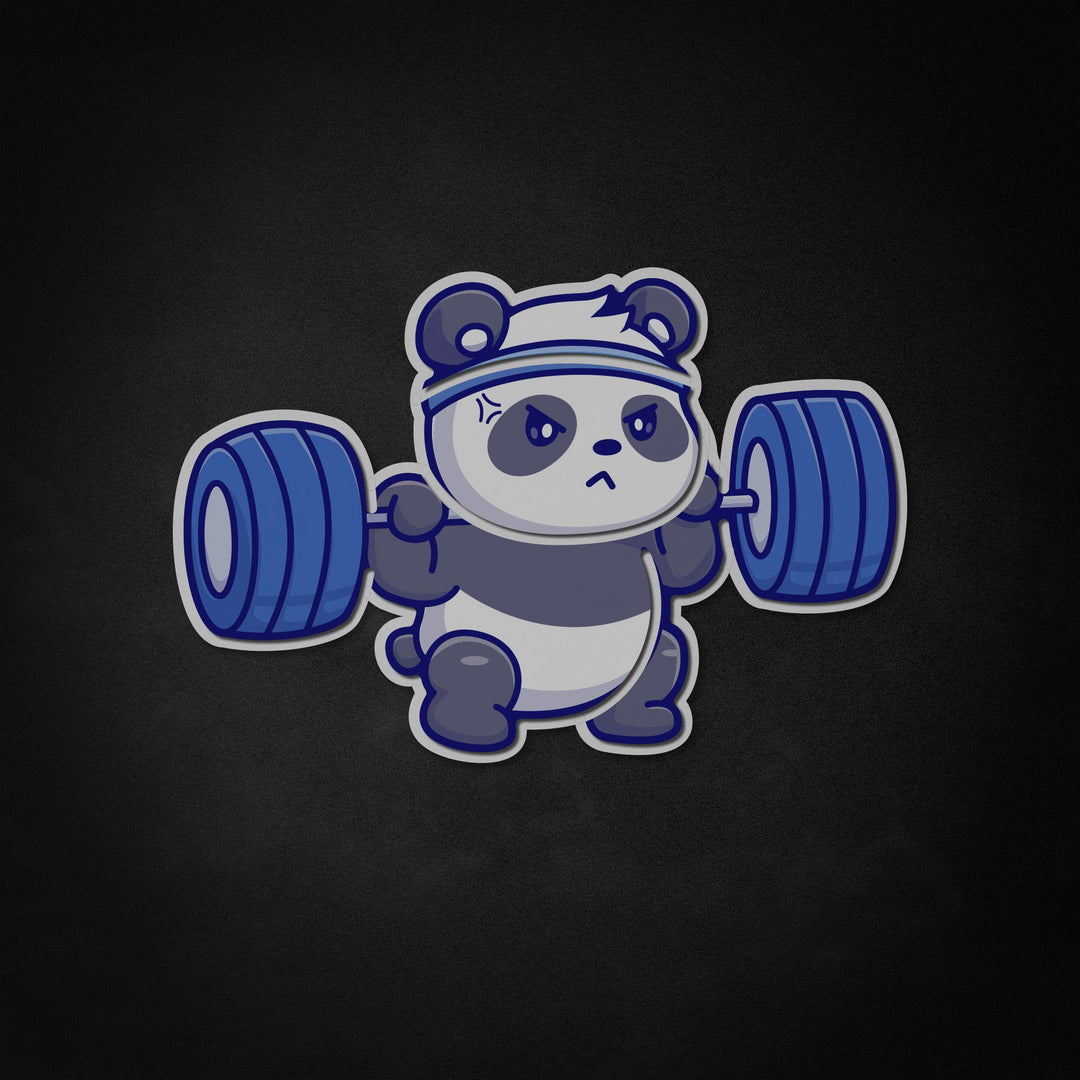 "Schattige Panda die halter, sportschool, fitness opheft" Neon Like